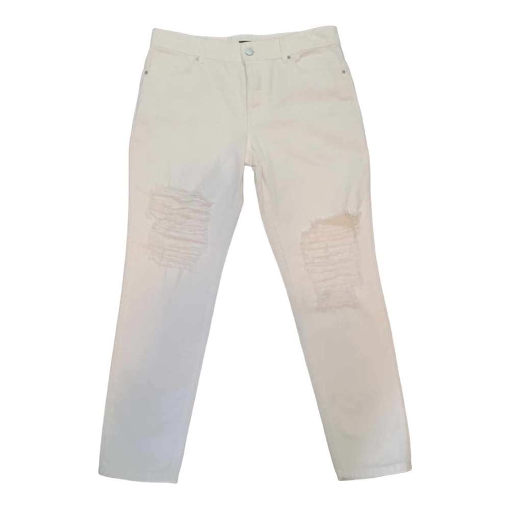 Afrm Luisa Distressed Ripped High Rise Ankle Crop Skinny Jeans Size 26 - Picture 3 of 4